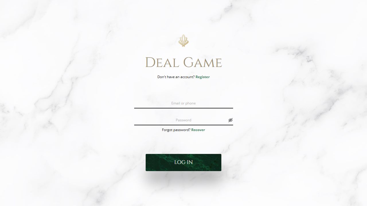 Deal Game — elegant web app