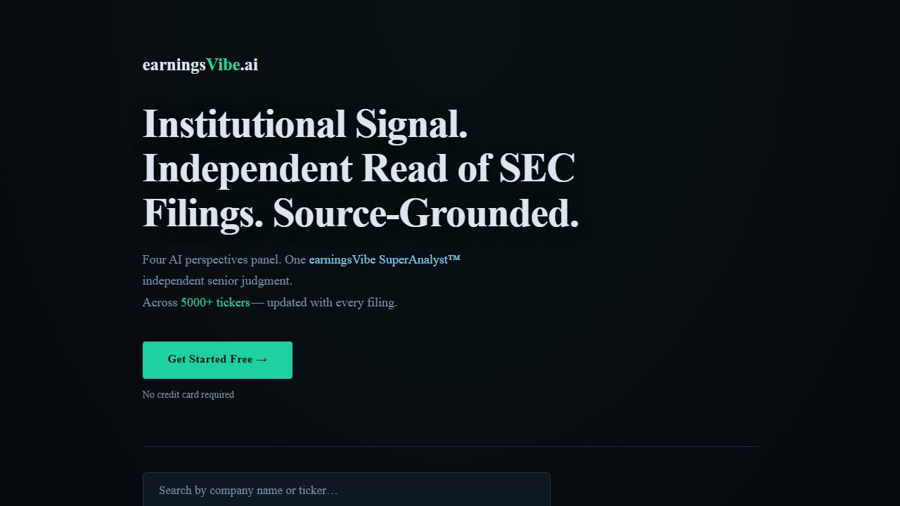 stocks.earningsvibe.ai — AI stock screener